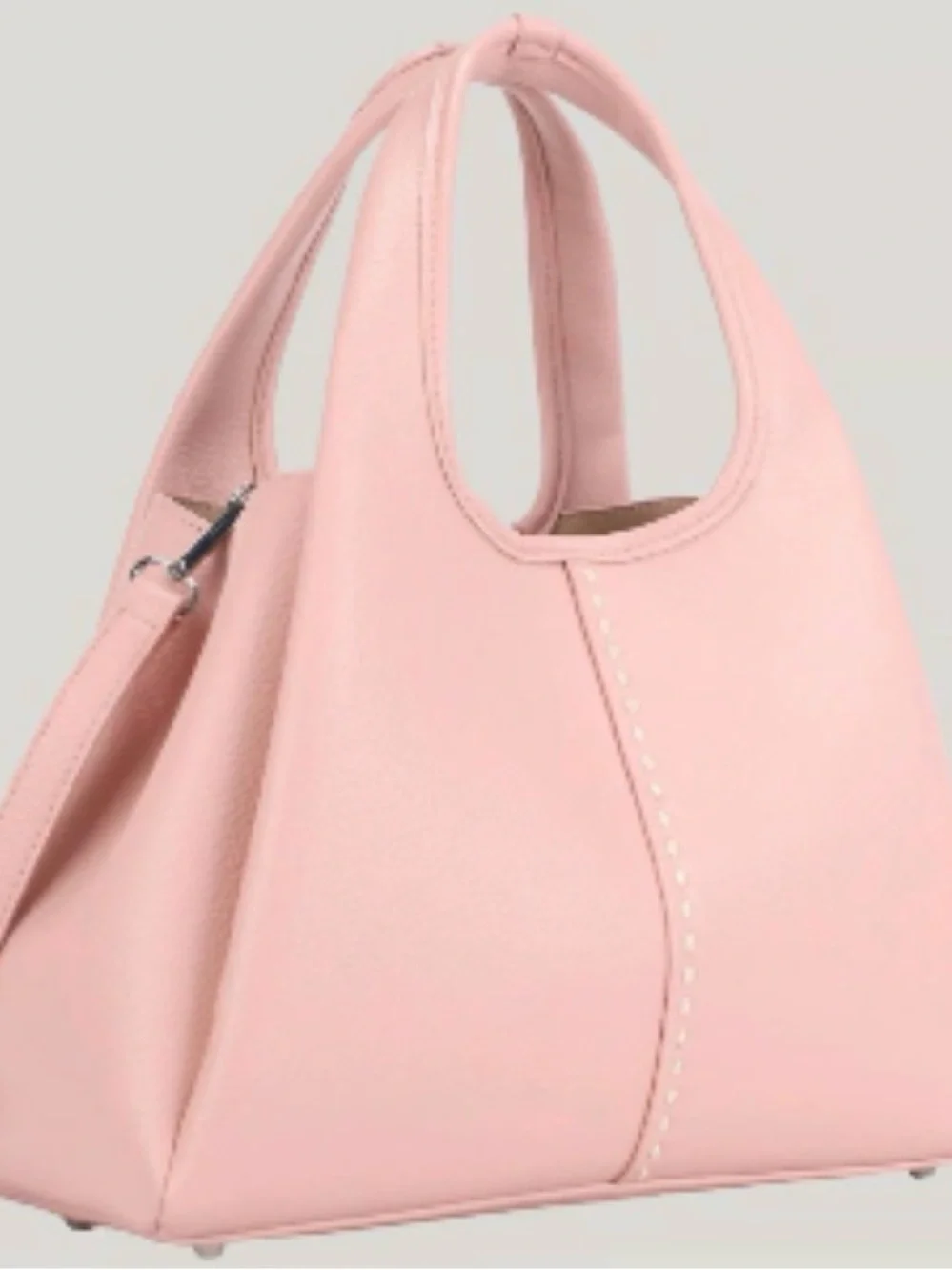 Soft Pink Structured Tote Bag with Top Handles( coach Lana look alike)